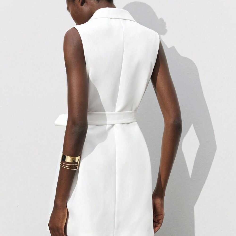 White Elegant Bohemian Women's Dress - Picture 2 of 7